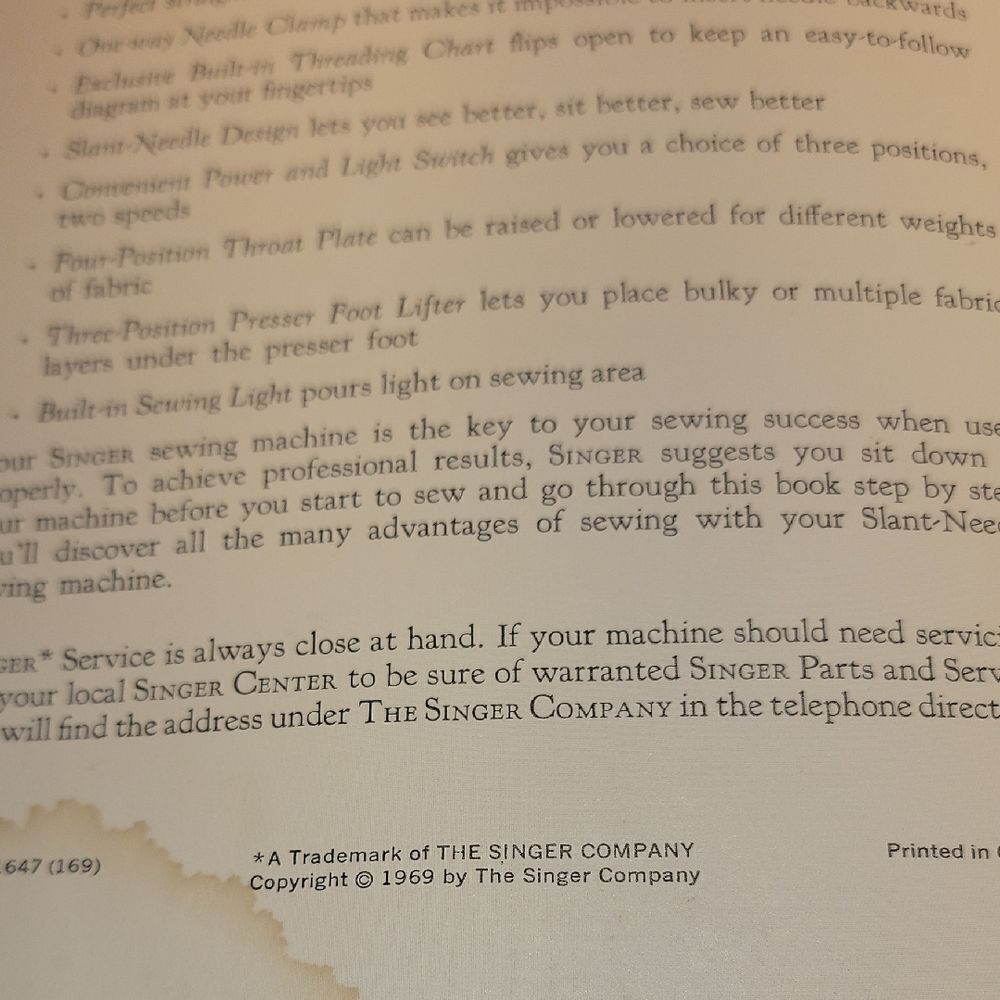 Singer Sewing Machine Instruction Manual - Picture 3 of 5